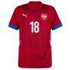 Camiseta de fútbol Serbia Vlahovic 18 Primera Equipación Euro 2024 - Hombre